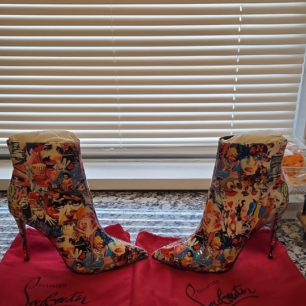 Christian Louboutin Multicolor Graphic Heeled Boots